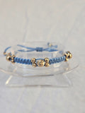 Pulsera Ajustable Oro 10k azul