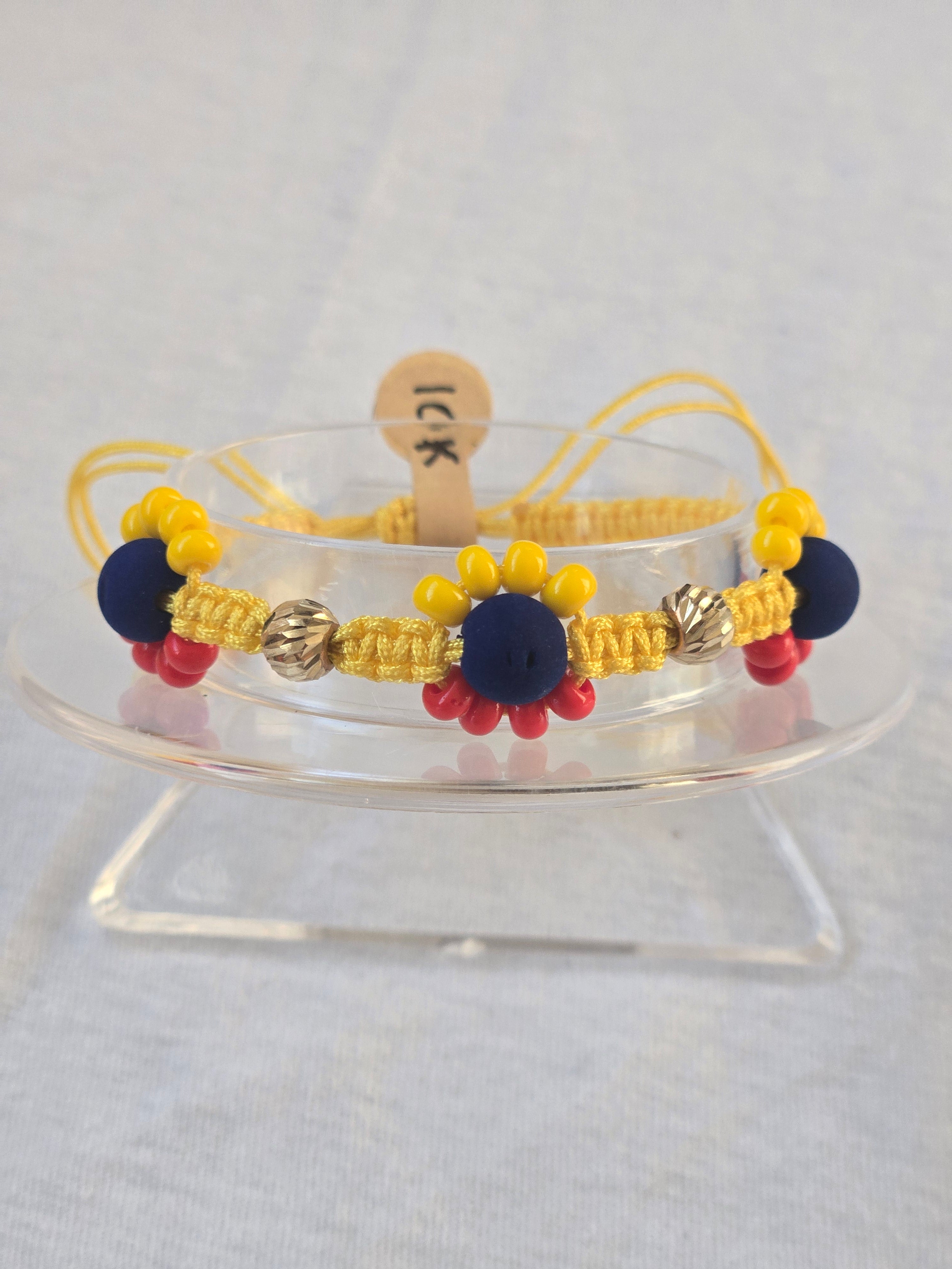 Pulsera Ajustable Oro 10k tricolor Premium