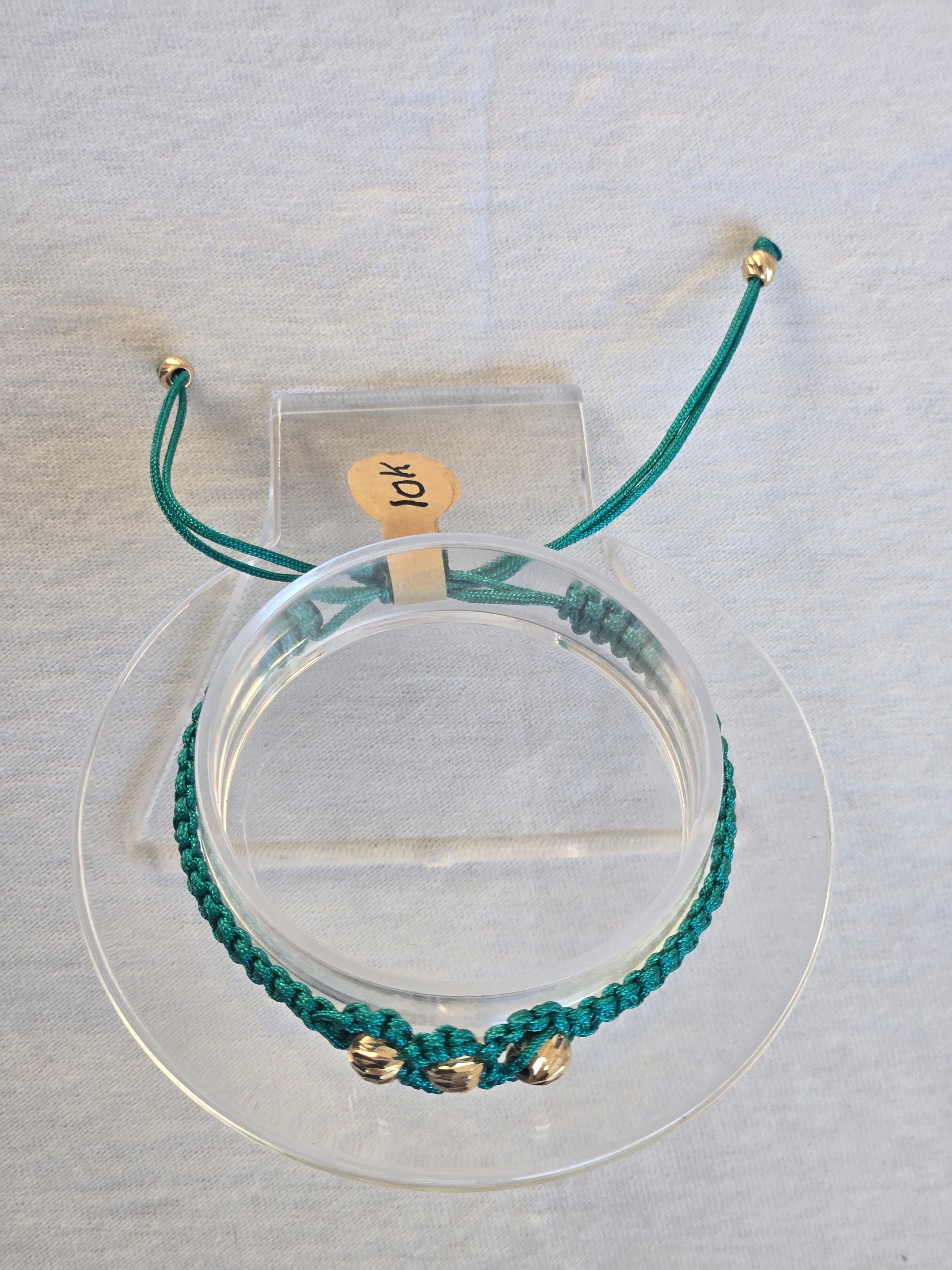 Pulsera Ajustable Oro 10k Coral