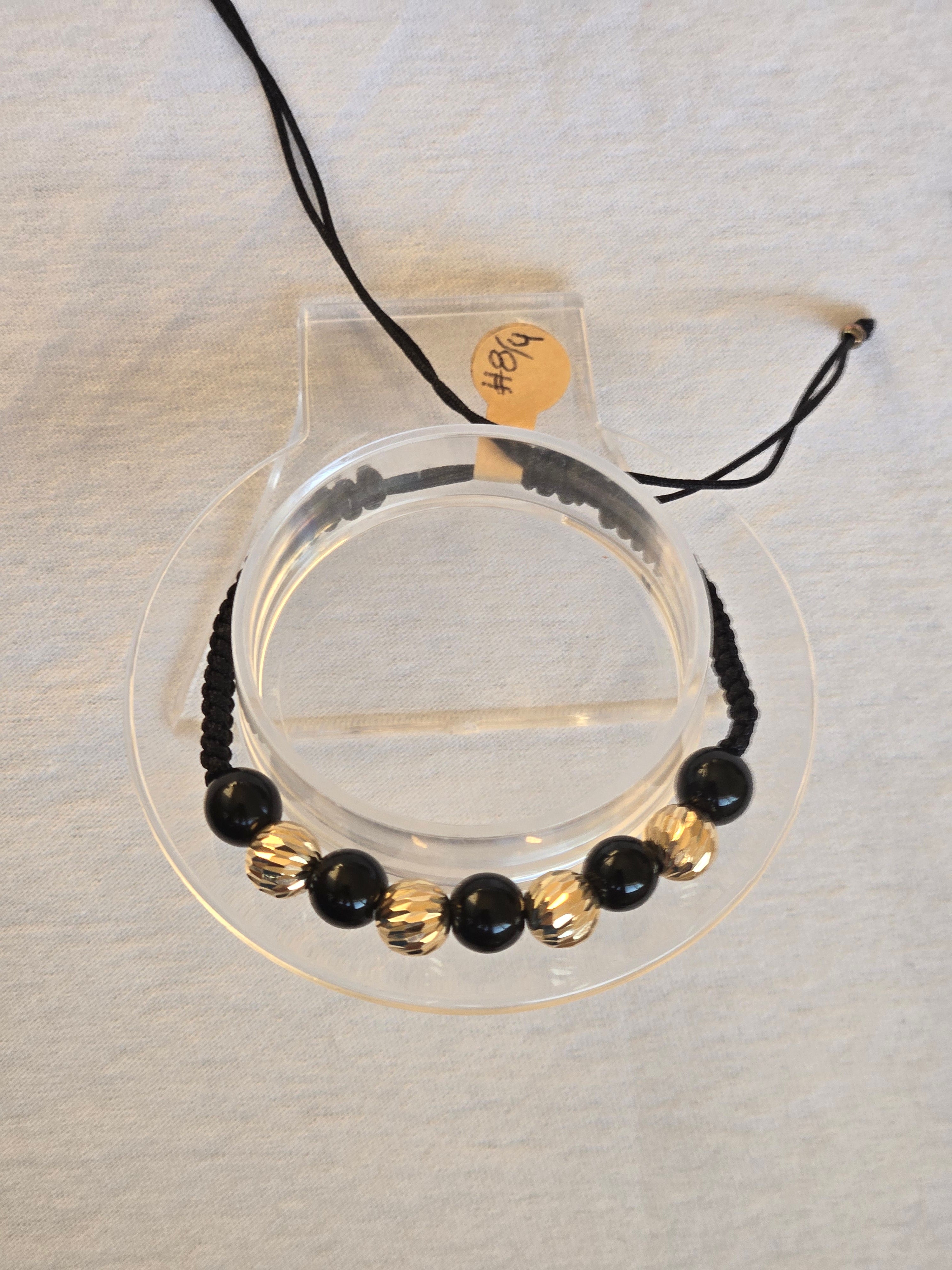 Pulsera Ajustable Oro 14k negra